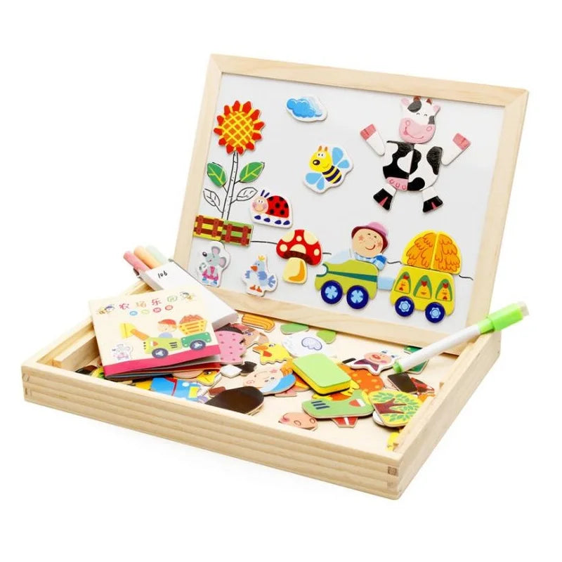 Wooden Magnetic Art Easel Animals