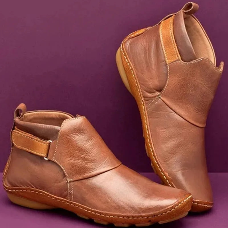 Casual Leather Ankle Boots for Women