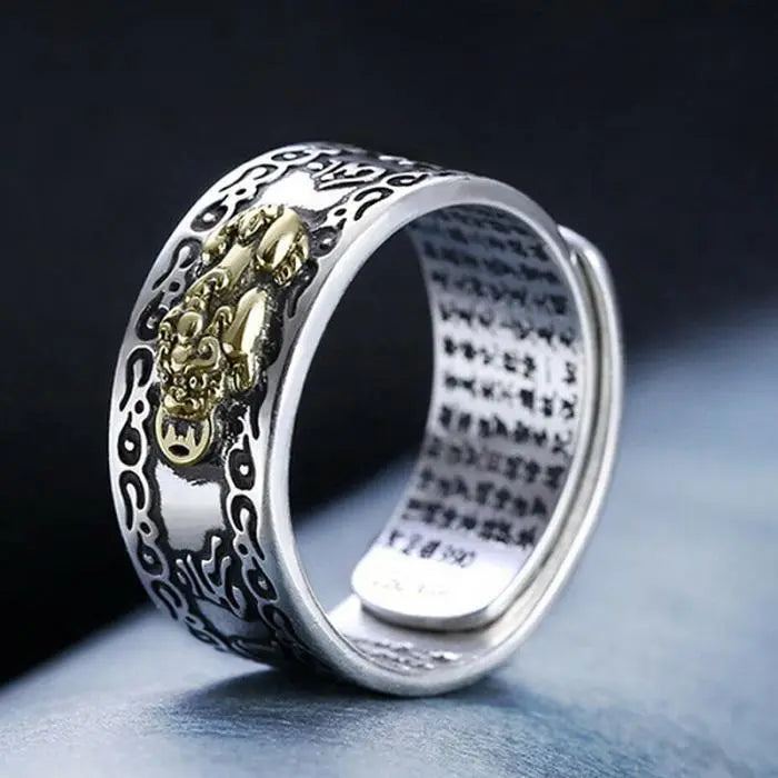 Black Pixiu Bracelet Ring Set