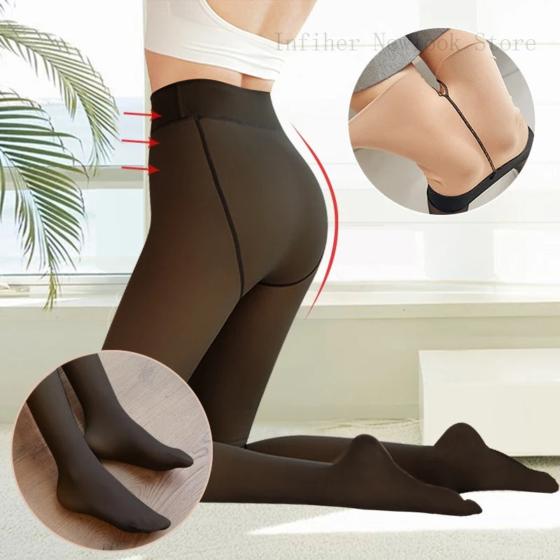 Fleece-Lined Thermal Pantyhose