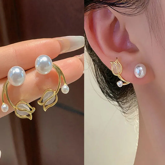 Luxury Crystal Flower Stud Earrings