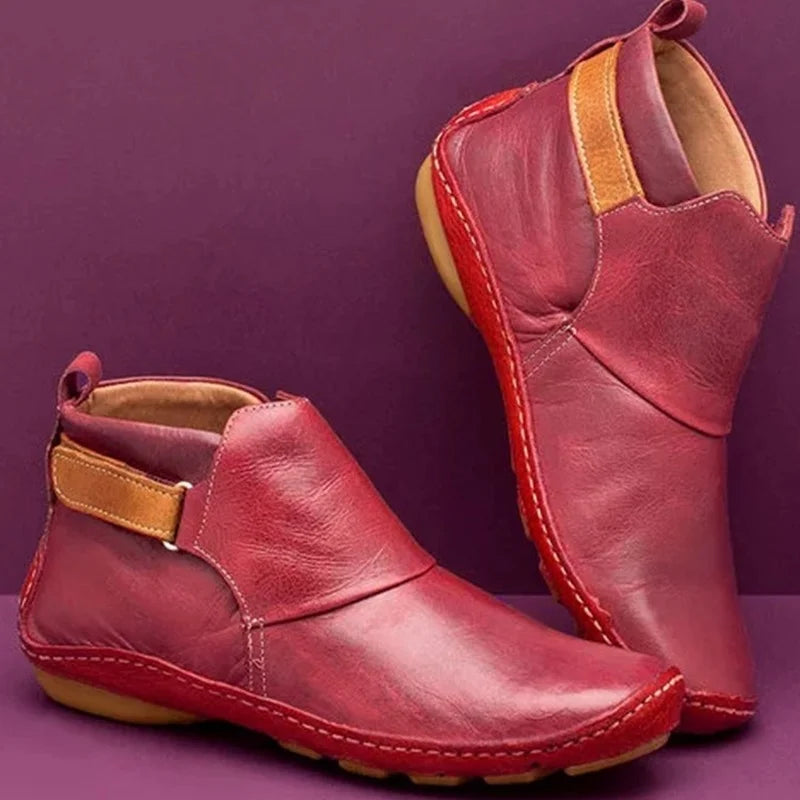 Casual Leather Ankle Boots for Women